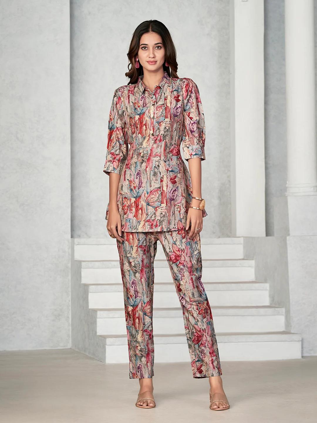 Ravya Co-ord Set (Burnt Rose, Rustic Red)
